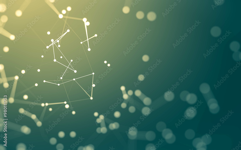 Abstract background. Molecules technology with polygonal shapes, connecting dots and lines. Connection structure. Big data visualization. Abstract background. Molecules technology with polygonal shapes, connecting dots and lines. Connection structure. Big data visualization.