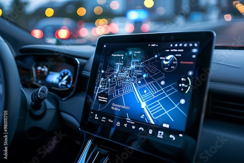 GPS navigator on a modern car