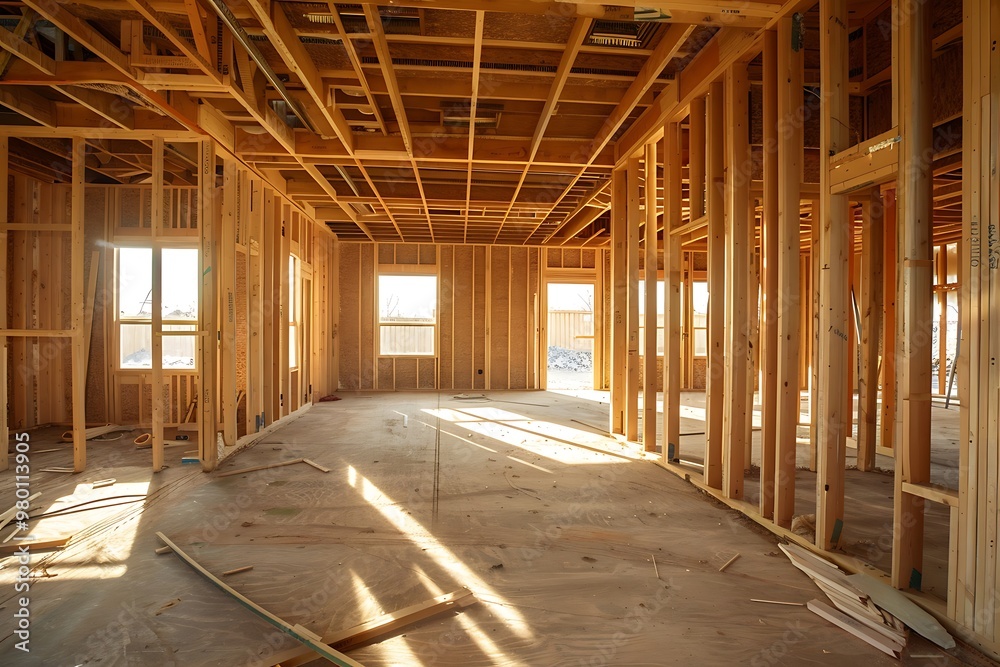 New home under construction. Home before installing New home under construction. Home before installing