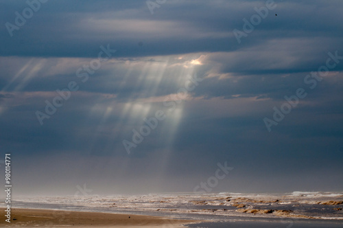 Clouds in the sky at sunset on the beach