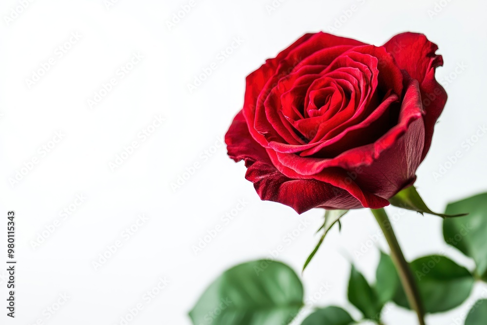 Red Rose Flower. Red Rose against on isolate white background. clipping path, ai Red Rose Flower. Red Rose against on isolate white background. clipping path, ai
