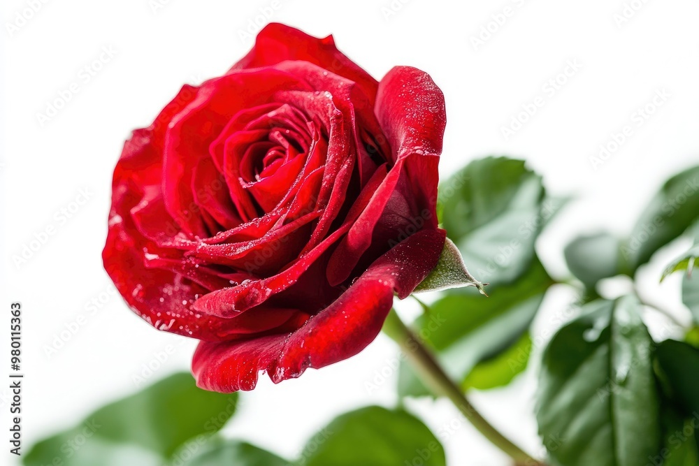 Red Rose Flower. Red Rose against on isolate white background. clipping path, ai Red Rose Flower. Red Rose against on isolate white background. clipping path, ai