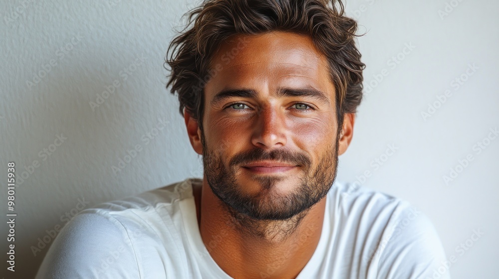 Man with beard and casual clothes
