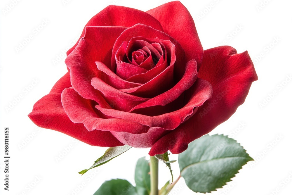 Red Rose Flower. Red Rose against on isolate white background. clipping path, ai Red Rose Flower. Red Rose against on isolate white background. clipping path, ai