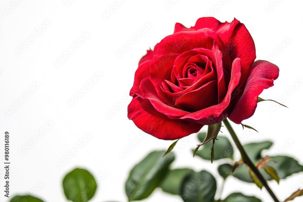 Red Rose Flower. Red Rose against on isolate white background. clipping path, ai Red Rose Flower. Red Rose against on isolate white background. clipping path, ai