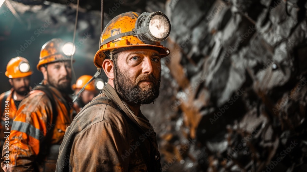 group of miners watching the camera in a mine group of miners watching the camera in a mine