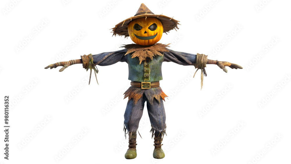 halloween pumpkin scarecrow on a transparent or white background halloween pumpkin scarecrow on a transparent or white background