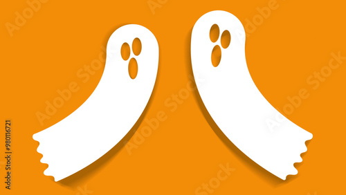 Ghostly_Two Flying Ghosts