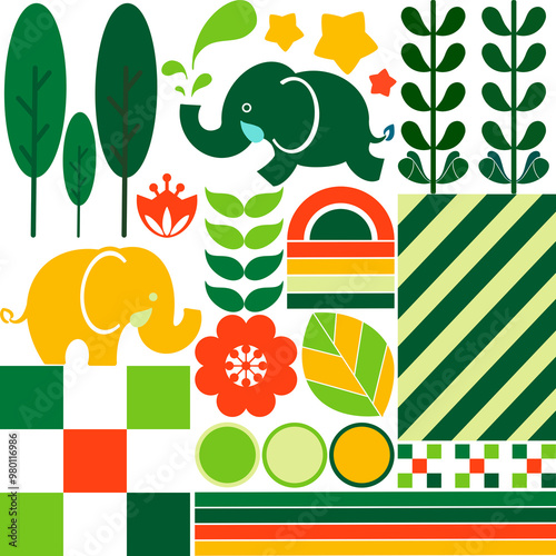seamless pattern with elephant 