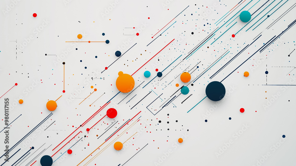 Abstract white background with Colorful geometric and circle lines. Digital future technology . Abstract business connection of lines from nodes innovation of communication in the network.
Abstract white background with Colorful geometric and circle lines. Digital future technology . Abstract business connection of lines from nodes innovation of communication in the network.