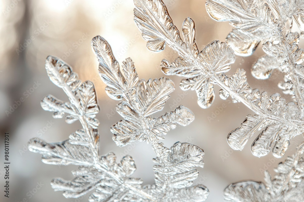 Delicate Ice Crystal Formation on a Windowpane Delicate Ice Crystal Formation on a Windowpane