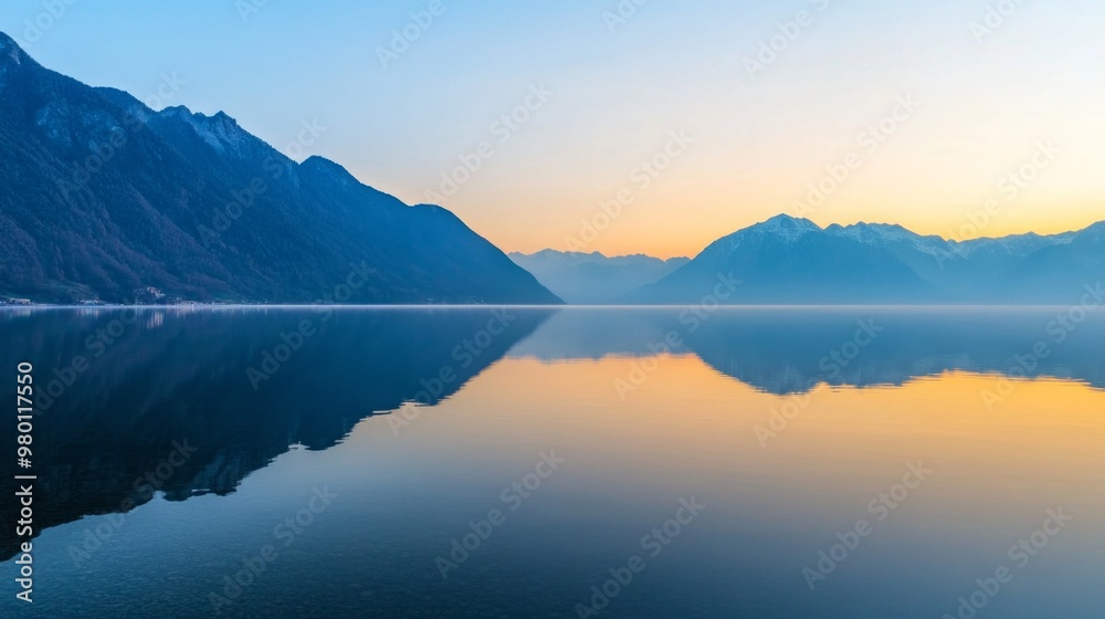 Tranquil River at Dawn, a serene waterway mirroring towering mountains, enveloped in soft morning light, minimalist landscape, inviting peace and reflection. Tranquil River at Dawn, a serene waterway mirroring towering mountains, enveloped in soft morning light, minimalist landscape, inviting peace and reflection.