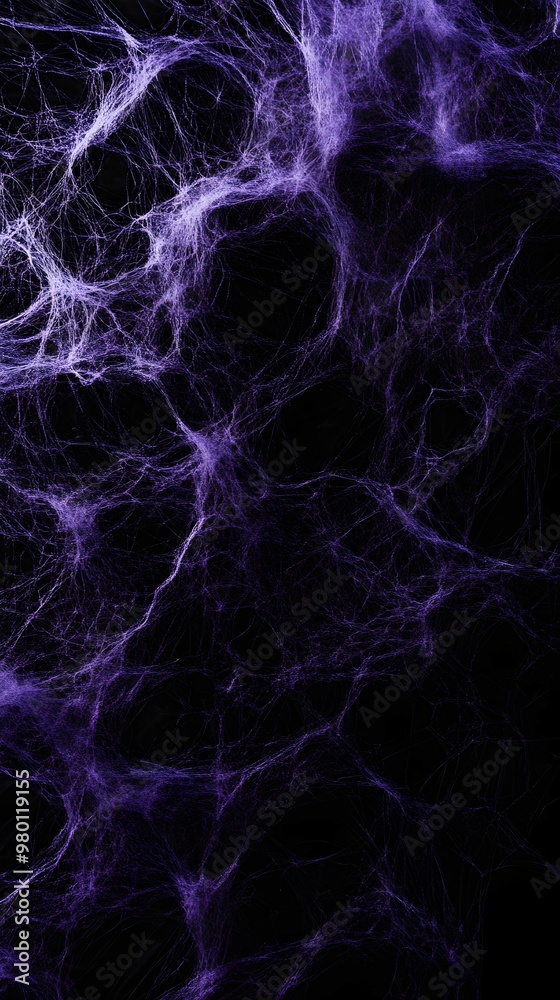 Obraz premium Purple Spider Web on Black Background, Abstract Image, Texture, Pattern Background, Wallpaper, Cover and Screen for Smartphone, PC, Laptop, 9:16 and 16:9 Format