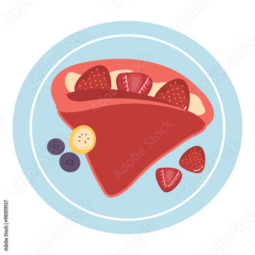 crepes with fresh berries illustration