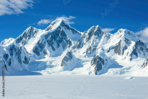 Snow-Capped Mountain Range with a Snowy Foreground