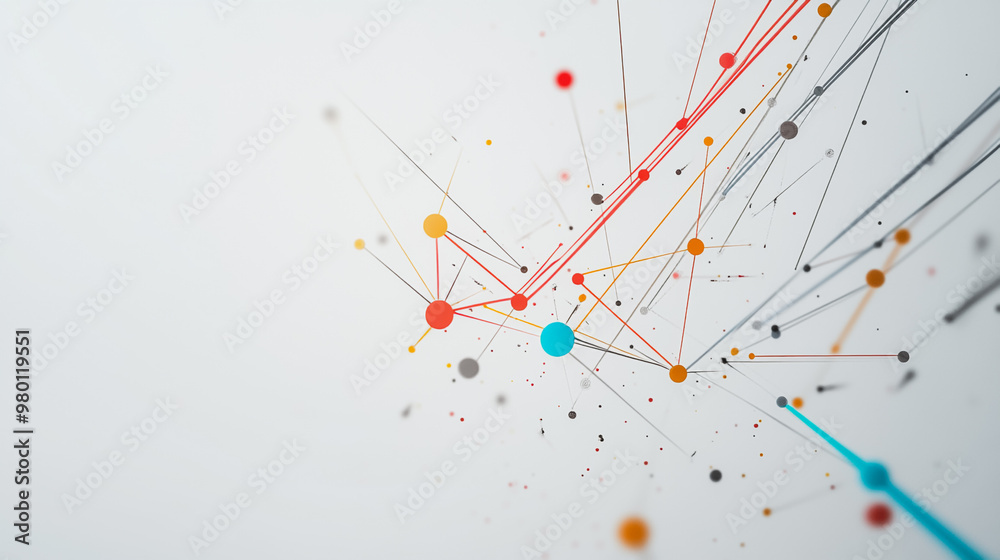 Abstract white background with Colorful geometric and circle lines. Digital future technology . Abstract business connection of lines from nodes innovation of communication in the network.
Abstract white background with Colorful geometric and circle lines. Digital future technology . Abstract business connection of lines from nodes innovation of communication in the network.