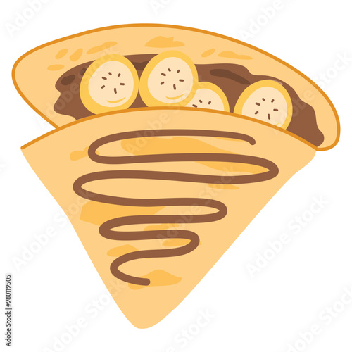  crepes or blinis with chocolate cream illustration
