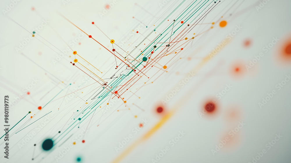 Abstract white background with Colorful geometric and circle lines. Digital future technology . Abstract business connection of lines from nodes innovation of communication in the network.
Abstract white background with Colorful geometric and circle lines. Digital future technology . Abstract business connection of lines from nodes innovation of communication in the network.