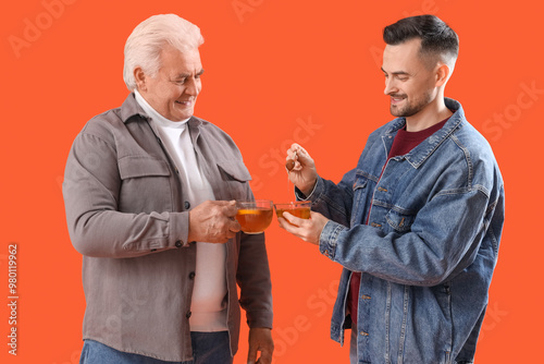 Young man and his father dr...