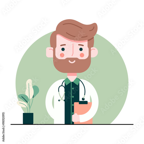 Male doctor in vector art