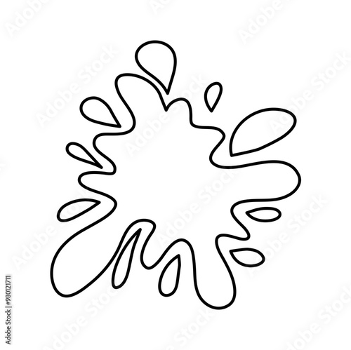 Liquid splash of water and juice. Fresh Juice outline splash vector illustration