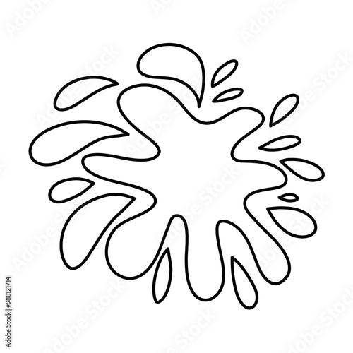 Liquid splash of water and juice. Fresh Juice outline splash vector illustration