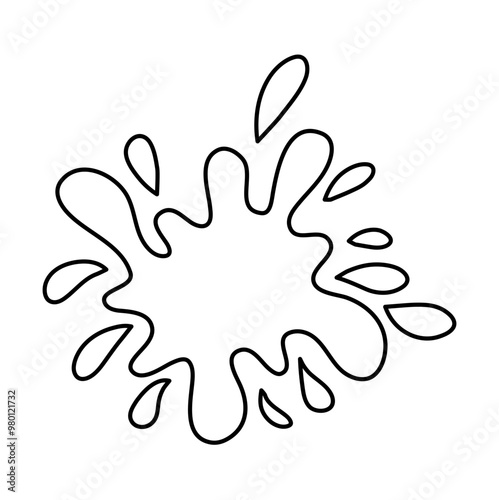 Liquid splash of water and juice. Fresh Juice outline splash vector illustration