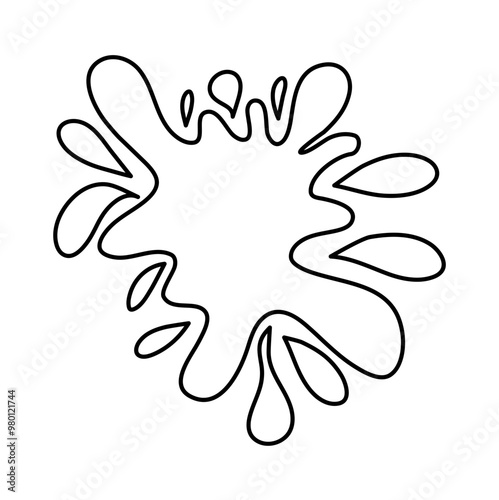 Liquid splash of water and juice. Fresh Juice outline splash vector illustration