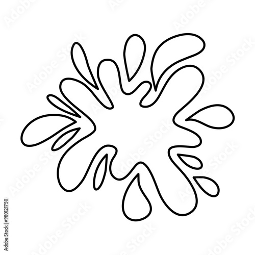 Liquid splash of water and juice. Fresh Juice outline splash vector illustration