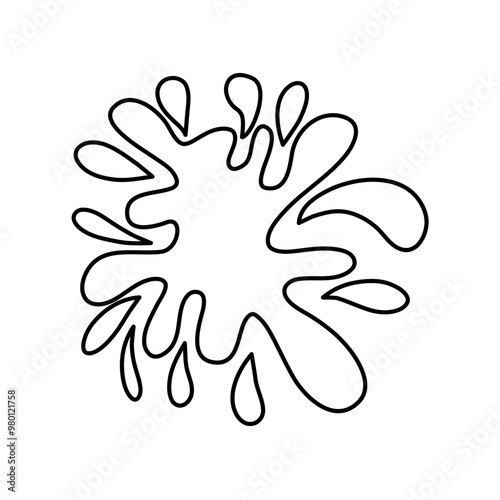 Liquid splash of water and juice. Fresh Juice outline splash vector illustration