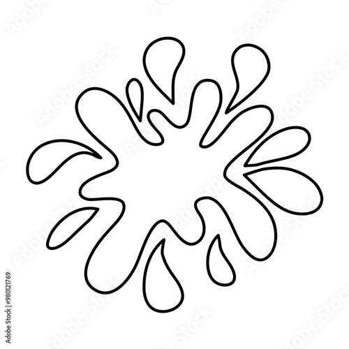 Liquid splash of water and juice. Fresh Juice outline splash vector illustration