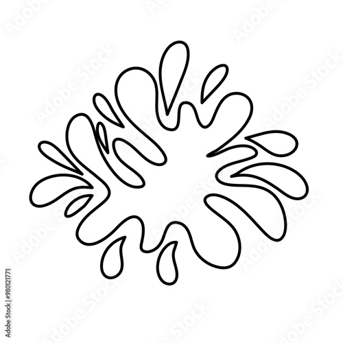 Liquid splash of water and juice. Fresh Juice outline splash vector illustration
