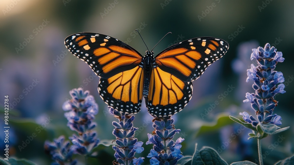 Fototapeta premium Monarch Butterfly on Lavender