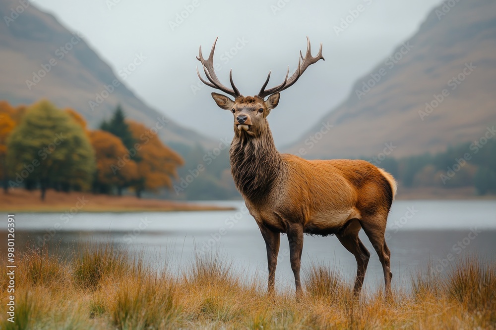 Majestic Red Deer in Scottish Highlands Majestic Red Deer in Scottish Highlands