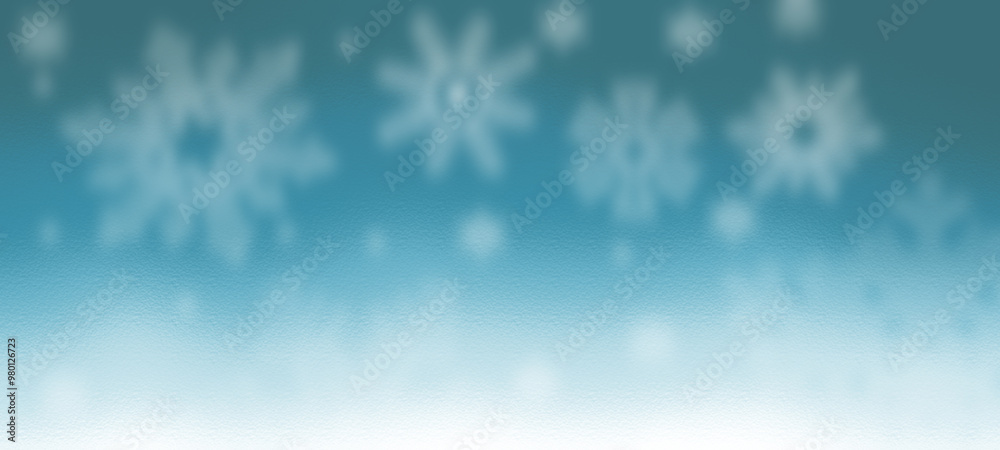 Frosted glass christmas background fading light blue and white with snowflakes Frosted glass christmas background fading light blue and white with snowflakes