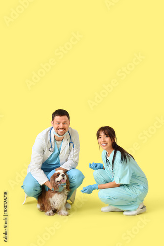 Veterinarians with cute dog...