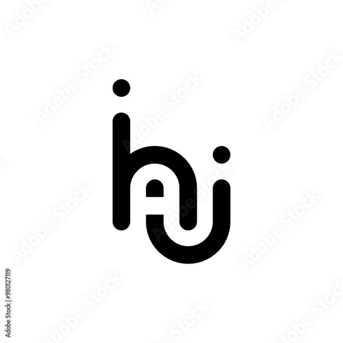 letter hai smile logo vector