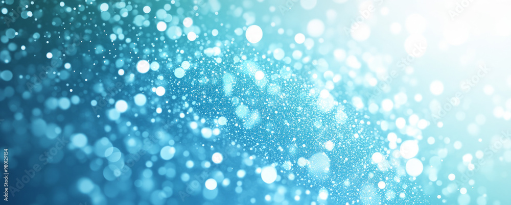 A simple background of a turquoise blue rectangle filled with white pixelated particles, with copy space A simple background of a turquoise blue rectangle filled with white pixelated particles, with copy space
