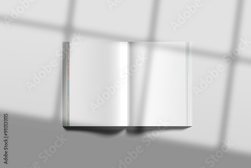 Magazine, catalog or brochure mock up isolated on gray background. 3d illustration