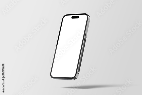 Smart phone white screen mockup on clean background for presentation