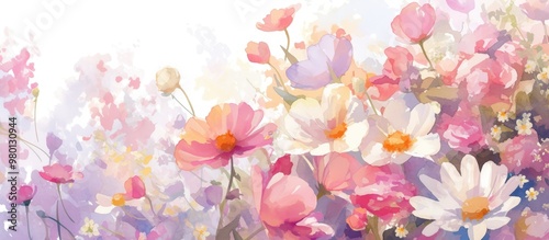 Watercolor floral artwork stock image