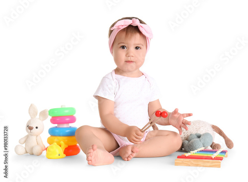Cute baby playing with toys...