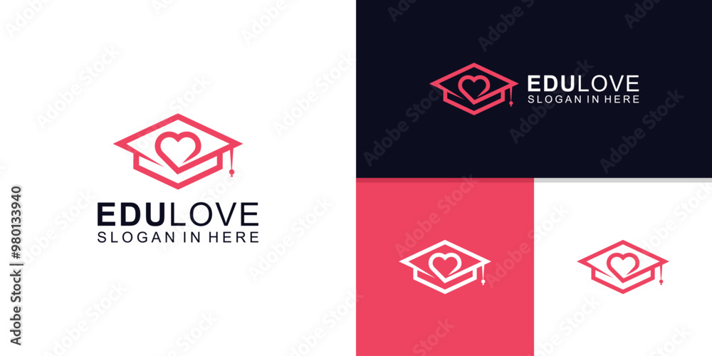 logo design combination of graduation hat and love, college, student, graduation, logo design template, icon, vector, inspiration, symbol. logo design combination of graduation hat and love, college, student, graduation, logo design template, icon, vector, inspiration, symbol.