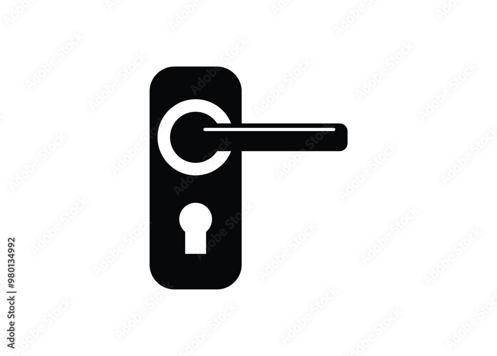 Door handle. Simple illustration in black and white. Door handle. Simple illustration in black and white.