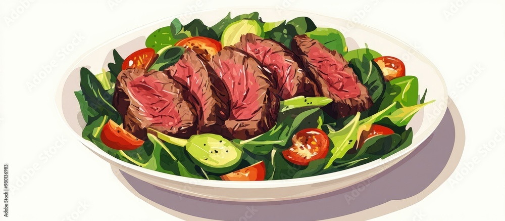 Delectable Steak Salad: A Harmony of Fresh Greens and Savory Flavors for a Healthy Meal