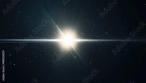 Line art illustration depicting a digital lens flare against a dark background