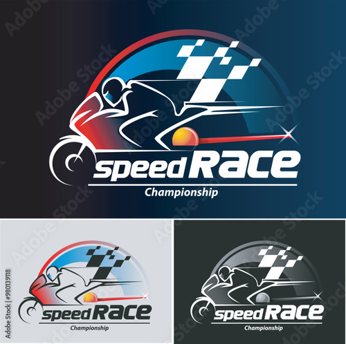 Vector illustration, symbol of speed racing championship.