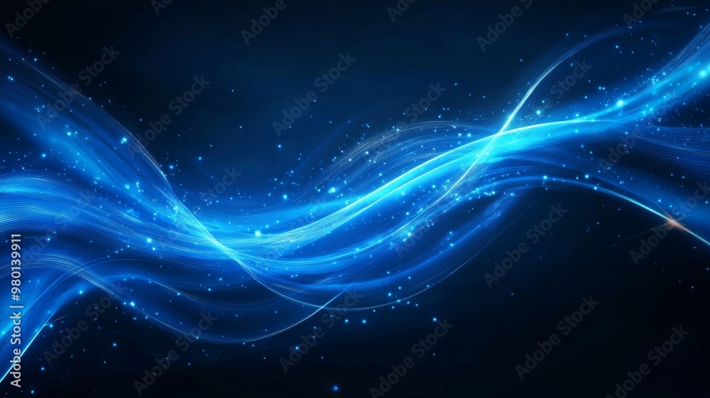Attract Blue Line Movement, Abstract Wave Line, Light Technology Background, Copy Space..., Attract Blue Line Movement, Abstract Wave Line, Light Technology Background, Copy Space...,