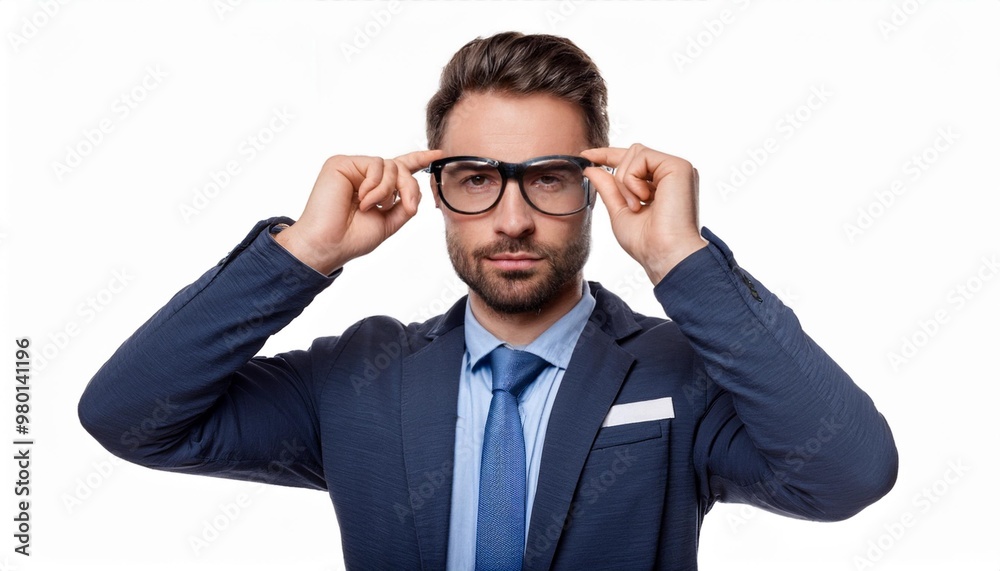 Quality Control Inspector with Safety Glasses Isolated on White Background, Clipping Path, Full Depth of Field Quality Control Inspector with Safety Glasses Isolated on White Background, Clipping Path, Full Depth of Field