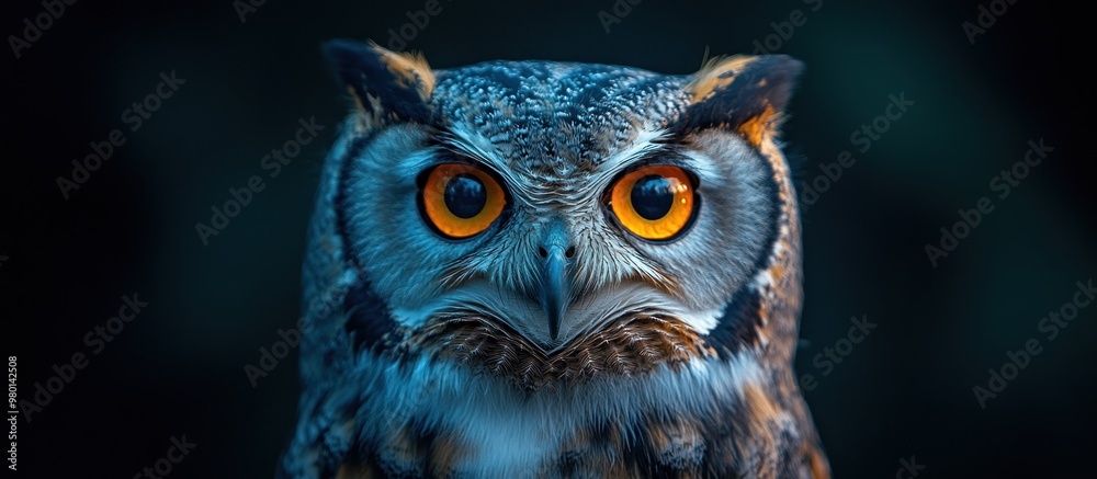 Majestic Owl with Striking Orange Eyes Majestic Owl with Striking Orange Eyes